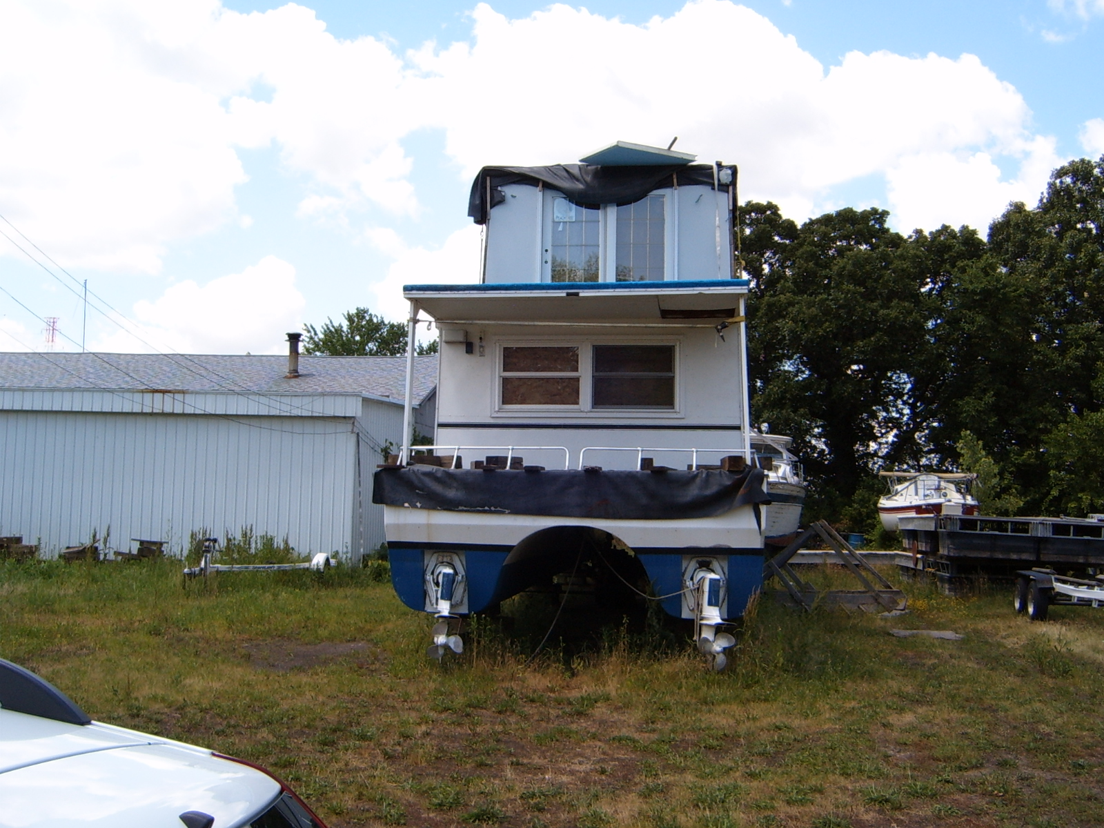 Homemade Houseboat A homemade second story.