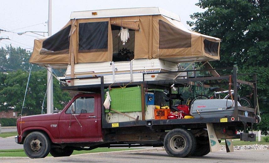The Bi-Level Camper: Good Thing The Front Sleeper Is Tied Down