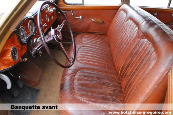 The car’s tapered shape dictated a narrower rear seat, but a usable three-passenger front bench seat.