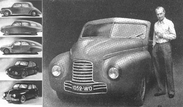 Various R designs went to the wind tunnel over the years; full-scale mock-up ended up with a Cx of 0.35.