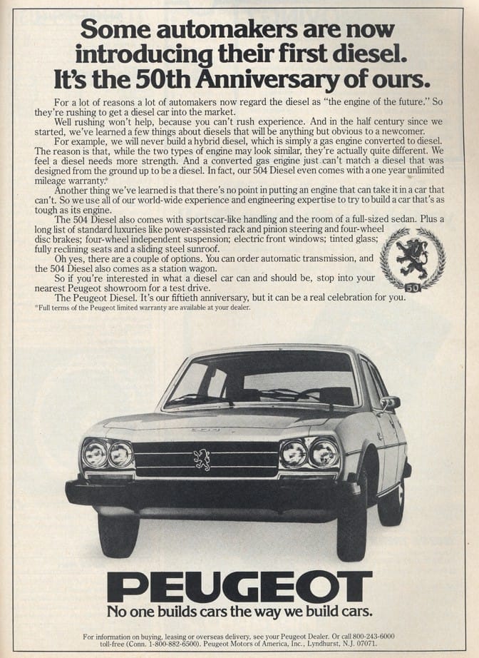 Cars Of A Lifetime: Peugeot 504 Diesel Wagon – The Long, Slow Trip 6 peugeot 504 diesel 50th bw 1978