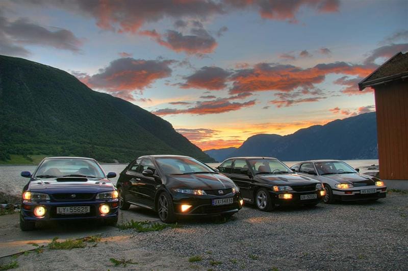 Generations 5 Civics + WRX HDR