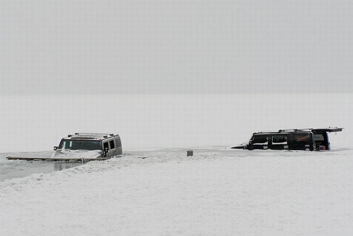 Since they’re stealing from me, I’ll steal from them, except that it’s not theirs anyway. These two Hummers ended up in the drink, on a lake in Russia or someplace. [&hellip;]