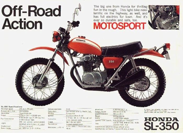 Motorcycle Classics: Honda 350 Family - The Most Popular Bike Ever 3 350 SL350 Ad