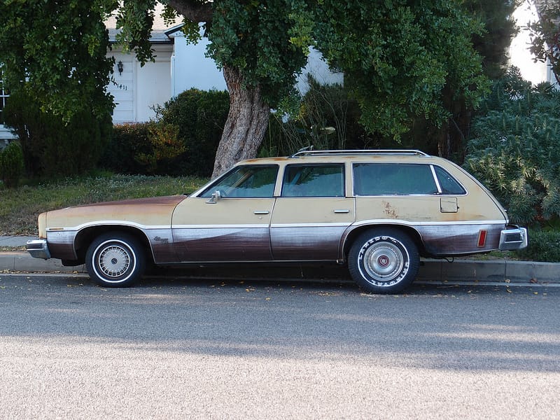 [TheProfessor47 has posted a lovely 1974 Pontiac Luxury LeMans Safari at the Cohort, including some commentary, which I will now turn over to him:] This car is a motley collection [&hellip;]