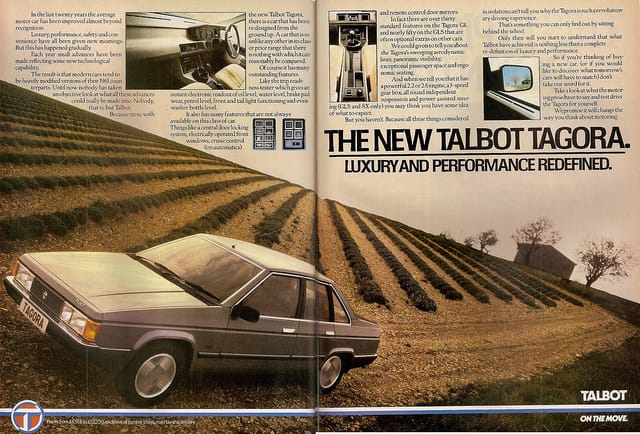 Car Show Classic: Talbot Tagora – Never A Chrysler, Nearly A Peugeot 11 Tagora advert