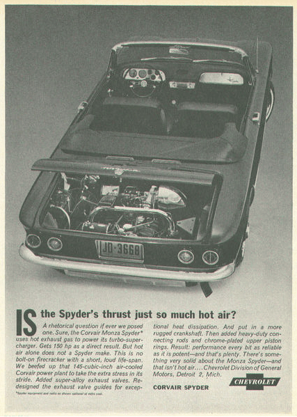 Chevrolet corvair spyder ad