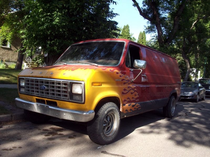 Is there a less likely vehicle to receive a flamed paint job than a full size cargo van? This Ford Econoline looks like it was a tradesman’s van in a [&hellip;]