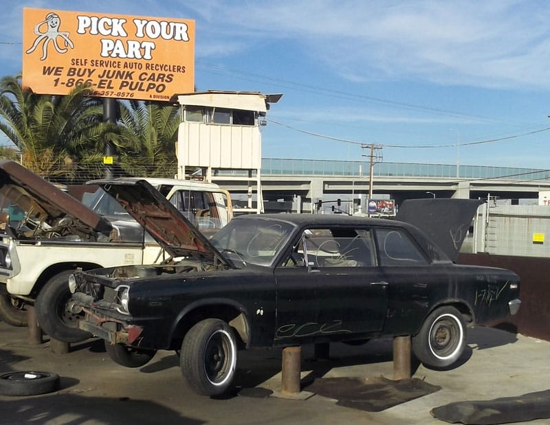 There it sits, moldering in the California sun: a 1966-69 Rambler American. I see cars like this in the junkyard all the time. Straight, complete cars with no obvious accident [&hellip;]