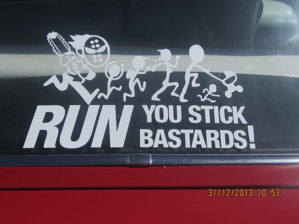There isn’t a great deal to be said about KiwiBryce’s photo of this refreshing spin on the now banal stick figure family decal.  Jason Vorhees never used a chainsaw, and [&hellip;]