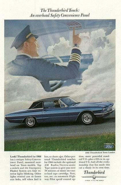 CC Road Trip: Stumbling Upon a Road Rally in Memphis 3 1966 Ford Thunderbird Ad-01