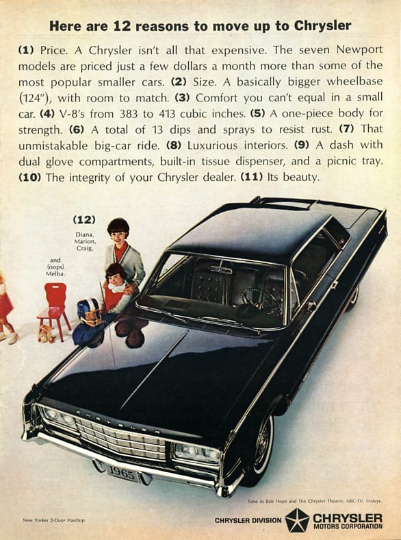 Car Show Classics: 1965 Chrysler New Yorker 2-door Hardtop 8 New Yorker 4
