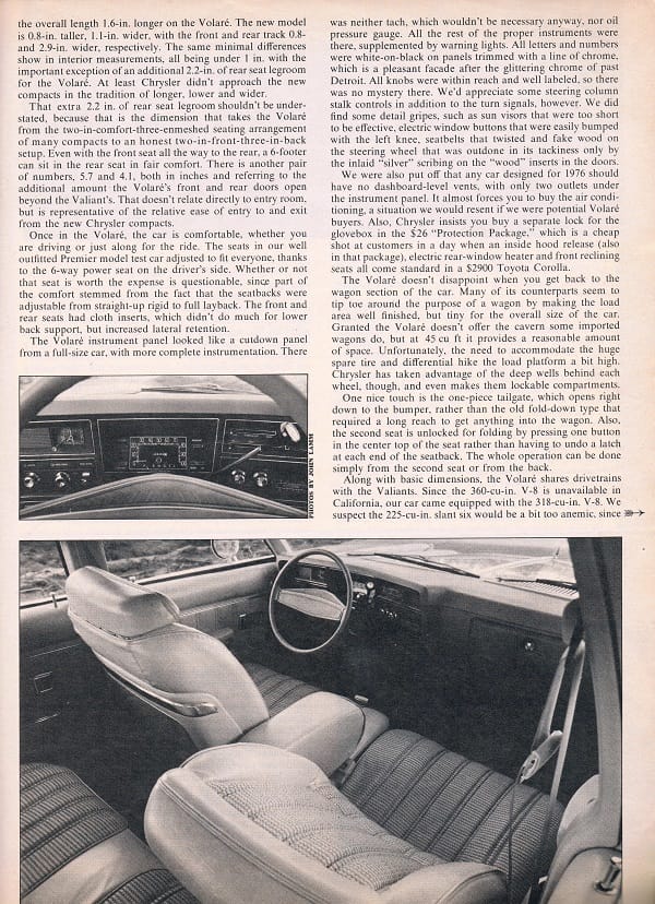 Vintage R&T Review: 1976 Plymouth Volaré Station Wagon - How Detroit Was Lost 3 Review 2