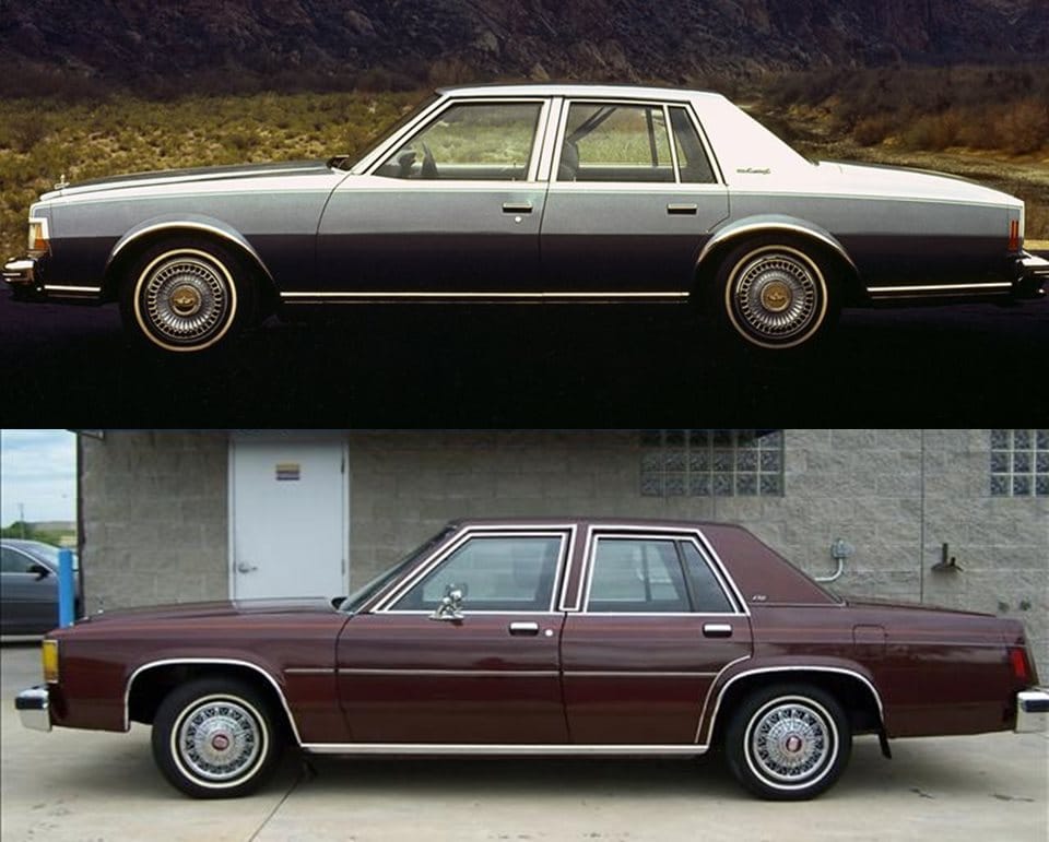 (Updated 9/17/2026)    There’s been a long-simmering debate here about the respective designs of the all-new downsized Chevy/GM 1977 B-Bodies and Ford’s response-imitation in 1979. It’s time to settle the [&hellip;]