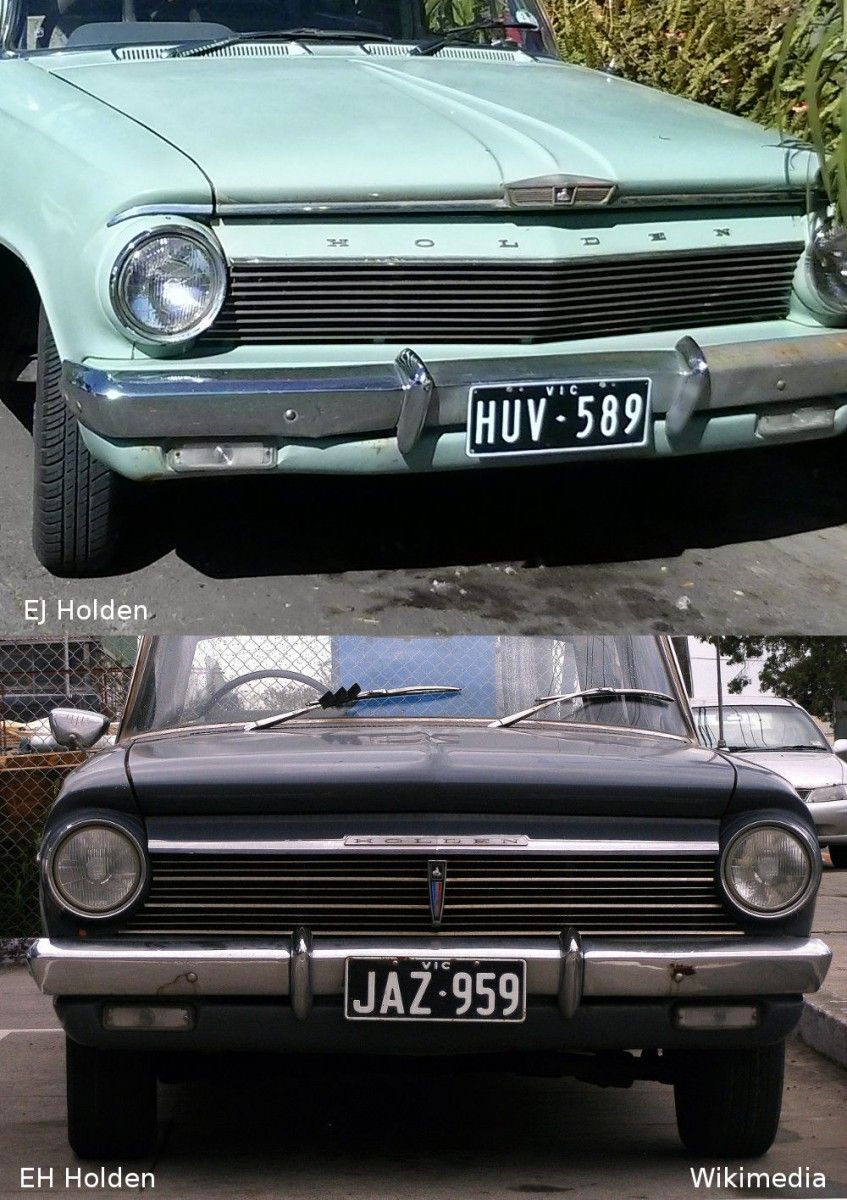 Curbside Classics: The EJ (1962-3) and EH (1963-5) Holdens - The Aussie 1950's Chevrolets 11 10_eh_ej_holden_frunt_comparison