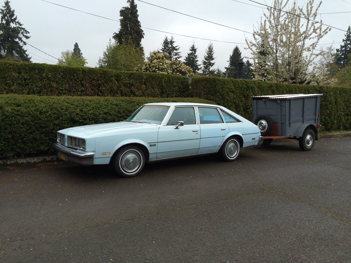 CC Outtake: Olds Cutlass Aeroback Pulling A Studebaker Wagon 1 CC 241 237 1200