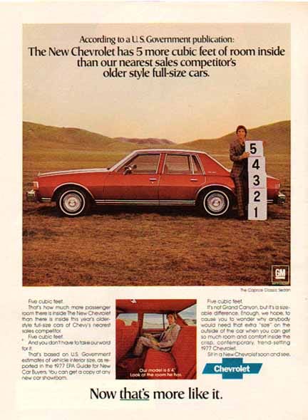 Curbside Classic: 1979 Chevrolet Caprice - GM's Greatest Hit #2 7 Chevrolet 1977 ad int