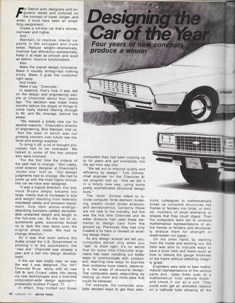 Vintage Reviews: 1977 Chevrolet Caprice - Downsized By Design 6 77CapriceMTCOYdesignP1