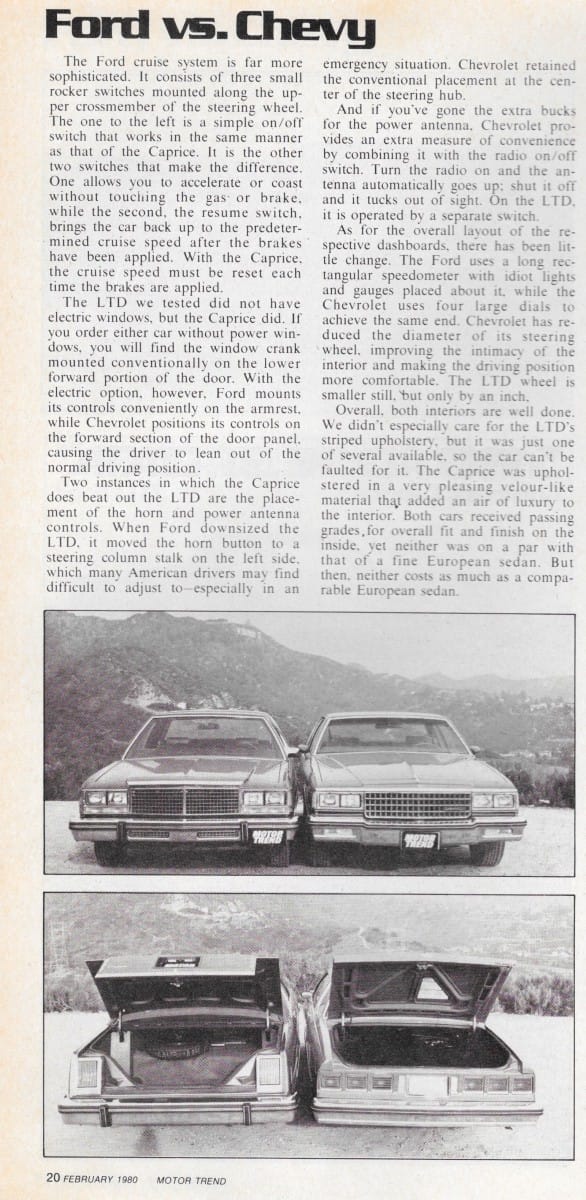 Vintage Review: 1980 Caprice versus 1980 LTD - Rematch! 6 80CapriceVsLTDp5 1