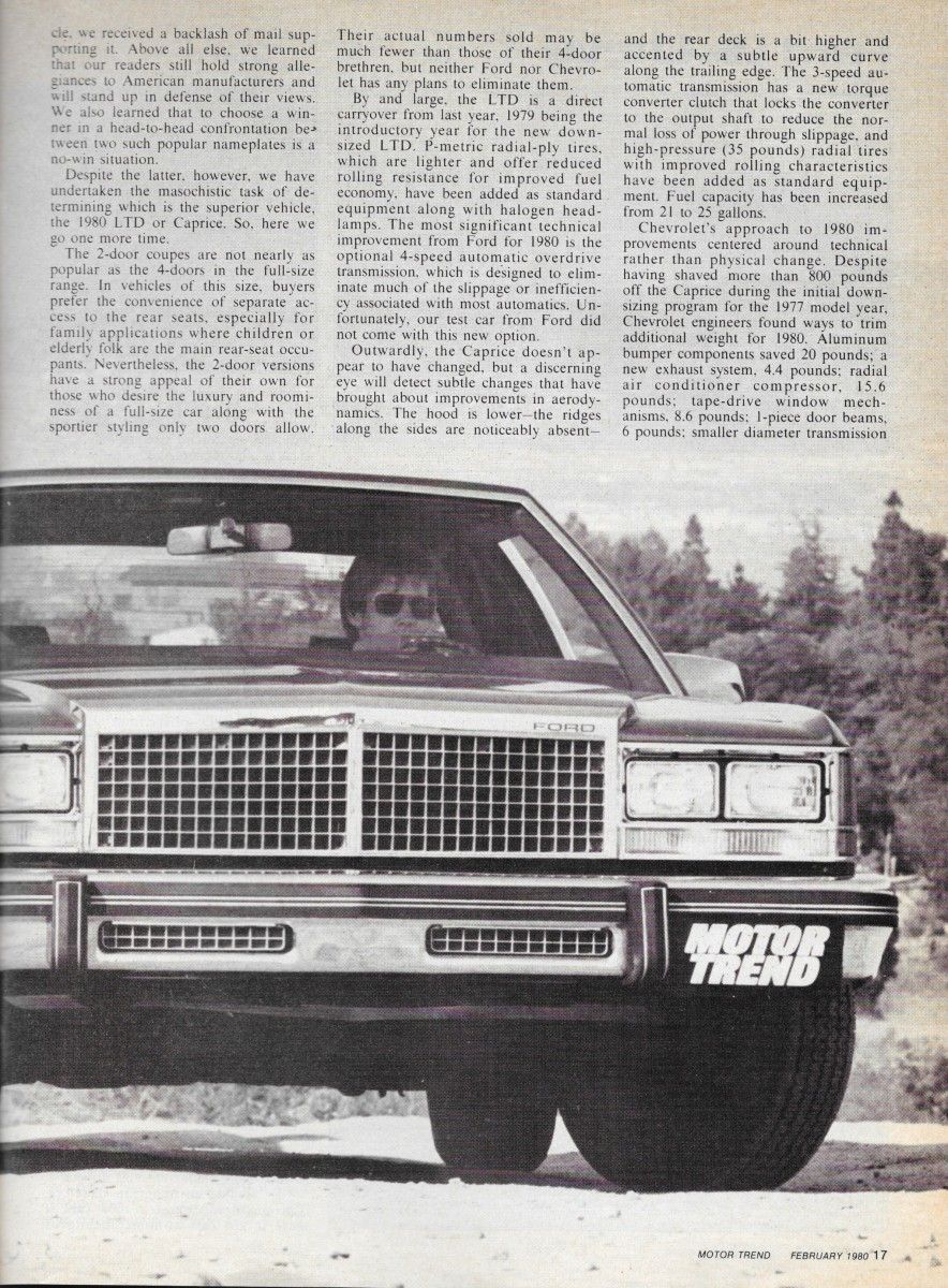Vintage Review: 1980 Caprice versus 1980 LTD - Rematch! 3 80CapriceVsLTDpage2