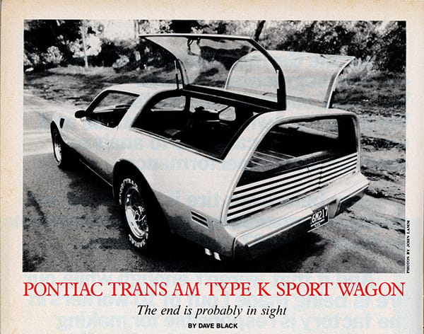 Vintage Review: Pontiac T/A Type K Sport Wagon Another interesting article from R&T’s May 1979 issue is here.