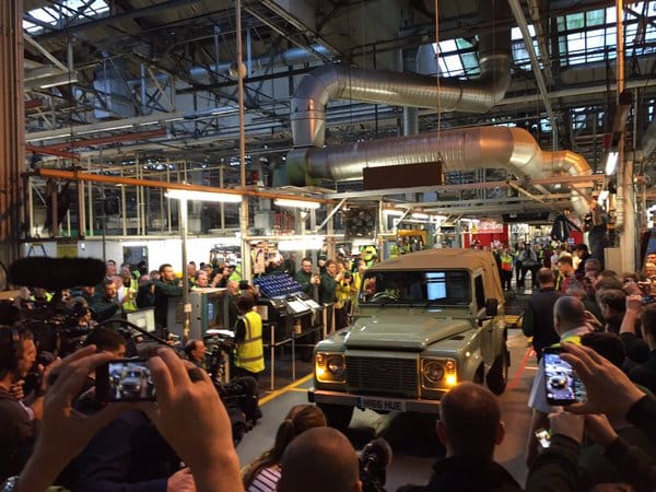 9.22 am GMT, 29 January 2016. Land Rover no 2,016,933 leaves the line.