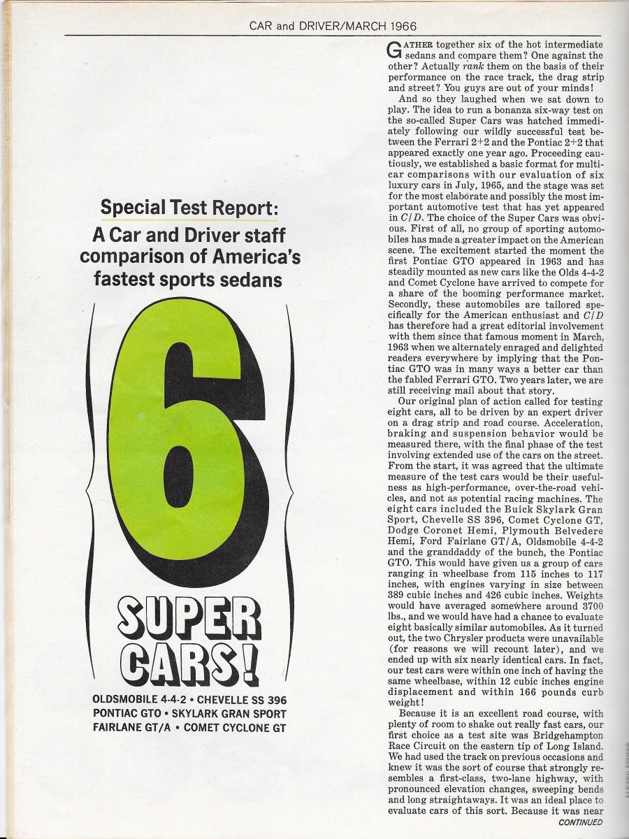 (first posted 3/19/2016)    Muscle cars were the rage in 1966, with virtually every U.S. maker offering a “hot” mid size model to capture performance enthusiasts.  Naturally, Car and Driver [&hellip;]