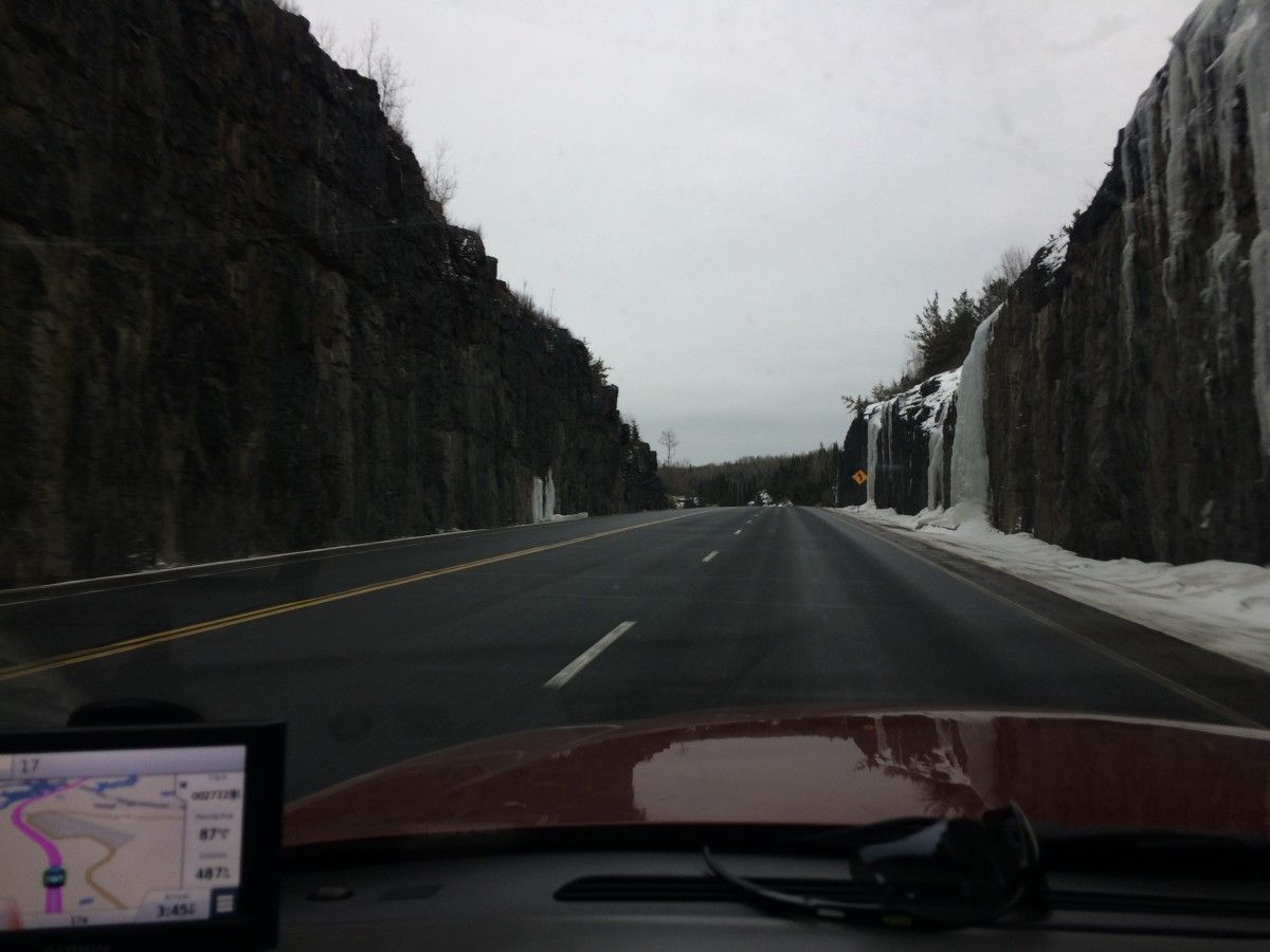 First of many, many rockcuts!