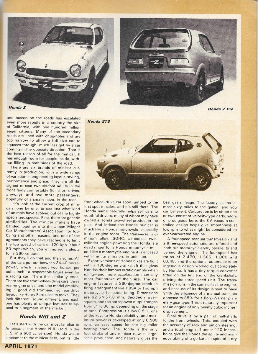 Vintage Article: 1971 Japanese Minicars - Road Test Gives An Overview Of Kei Cars 3 RT0471JapanMinicarsP2