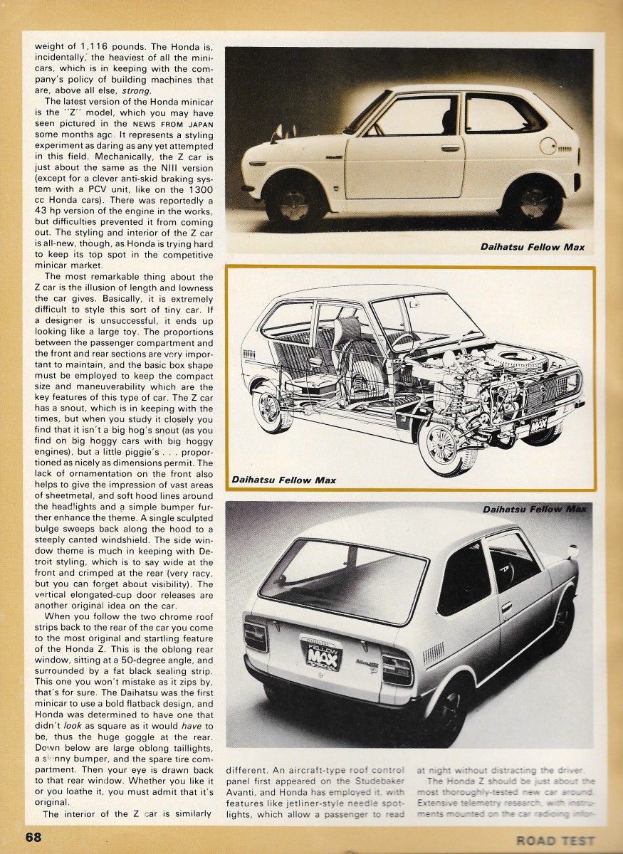 Vintage Article: 1971 Japanese Minicars - Road Test Gives An Overview Of Kei Cars 4 RT0471JapanMinicarsP3