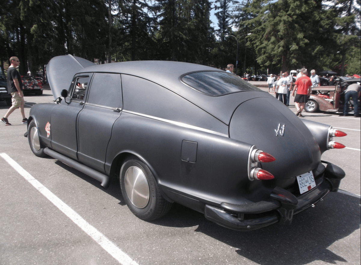 Nash Airflytes weren’t exactly paragons of visibility, but this customized ’51 takes that to new lows. Too bad they didn’t fill in the rear window, and add a dorsal fin. [&hellip;]