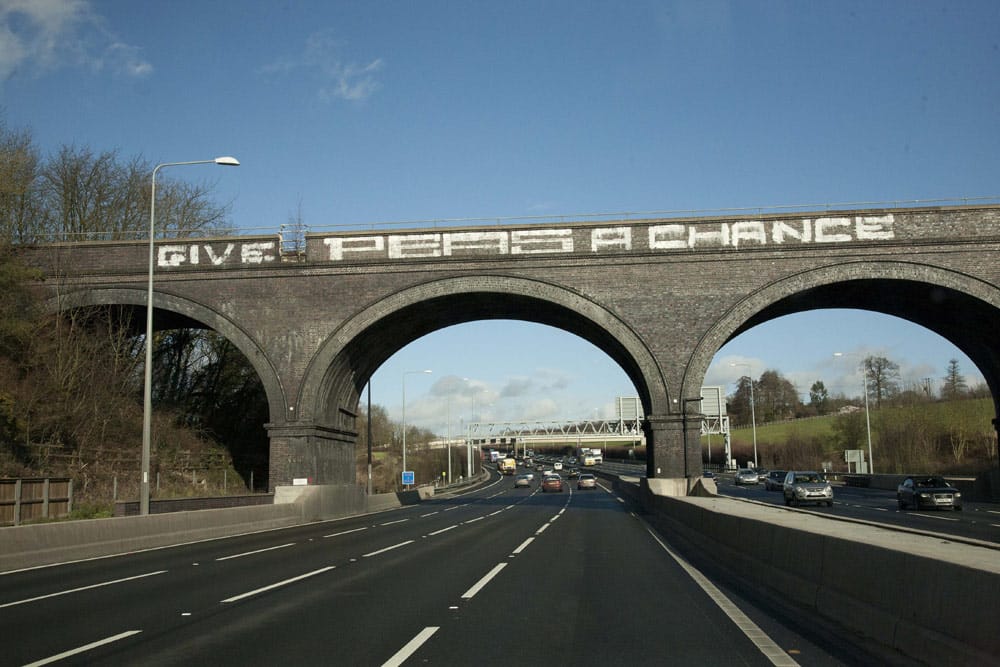 This particular piece of graffiti has been on the Chalfont Railway viaduct, through which the M25 London Orbital motorway passes, has carried the slogan “Give Peas a Chance” for many [&hellip;]