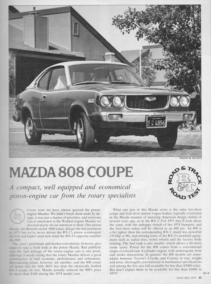 (from the Jan. 1975 issue)   Mazda really burst on the scene with its rotary-powered cars, the RX2 and RX3. But they were thirsty, so the energy crisis suddenly forced Mazda [&hellip;]