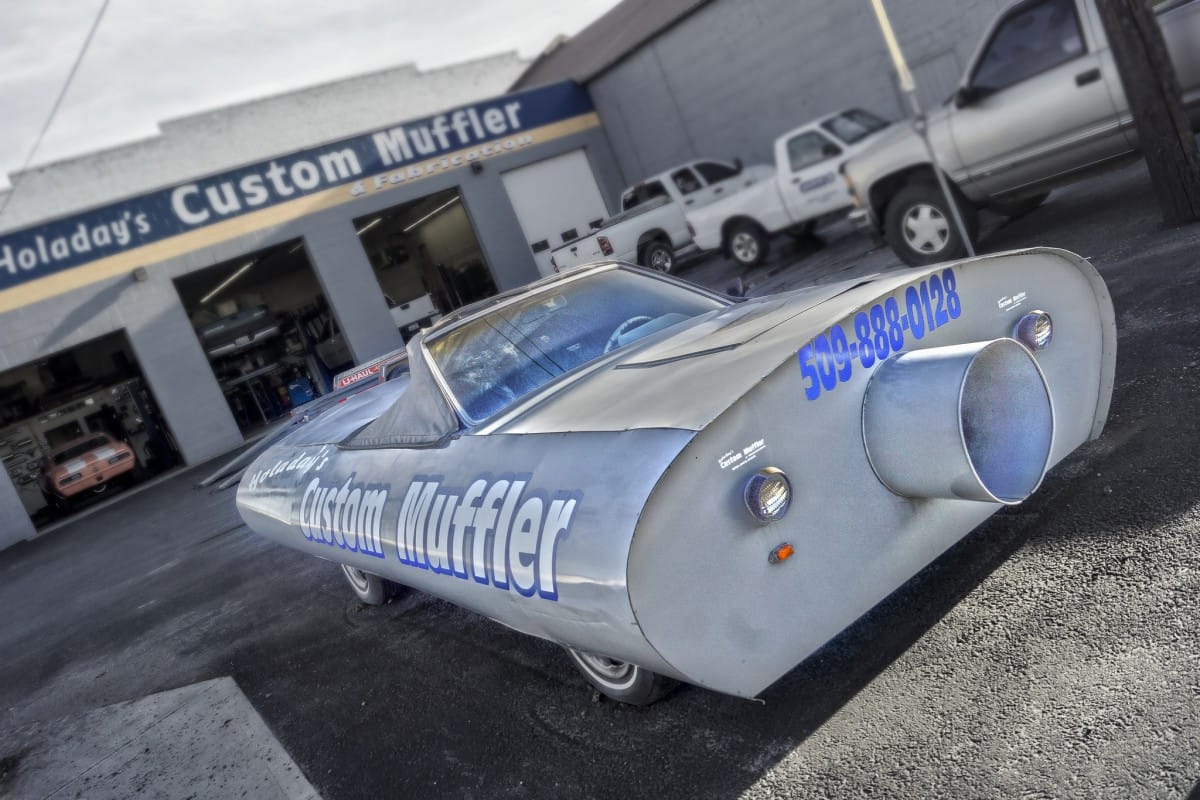Ralf K. posted this muffler car at the Cohort, and it reminded me of so many other customized cars I’ve seen over the decades in front of businesses. What have [&hellip;]