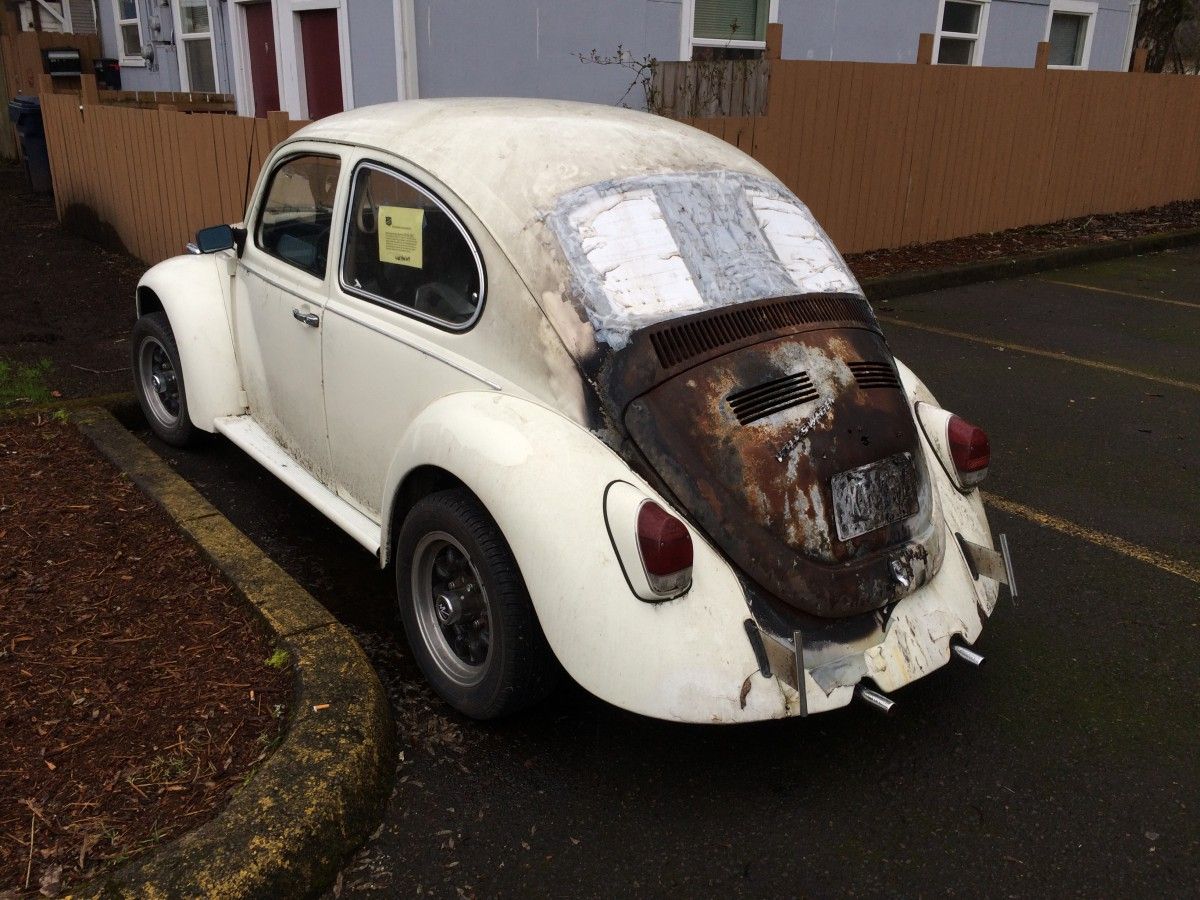 &nbsp; When I first saw this burn victim VW, I assumed it had been abandoned here. But not so.