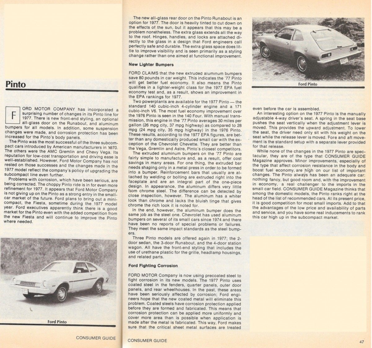 Vintage Reviews & Commentary: 1977 Ford Pinto - Sabrina Duncan, Your New Company Car Has Arrived 17 CGPintoSpread