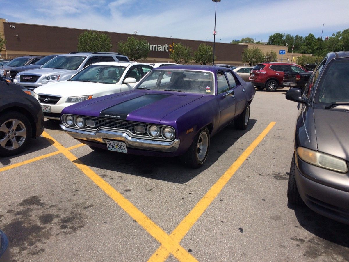 1971 Plymouth Satellite – Poetry In The Parking Lot On a recent warm, sunny, summer day, There was a needed item for which I’d have to pay.