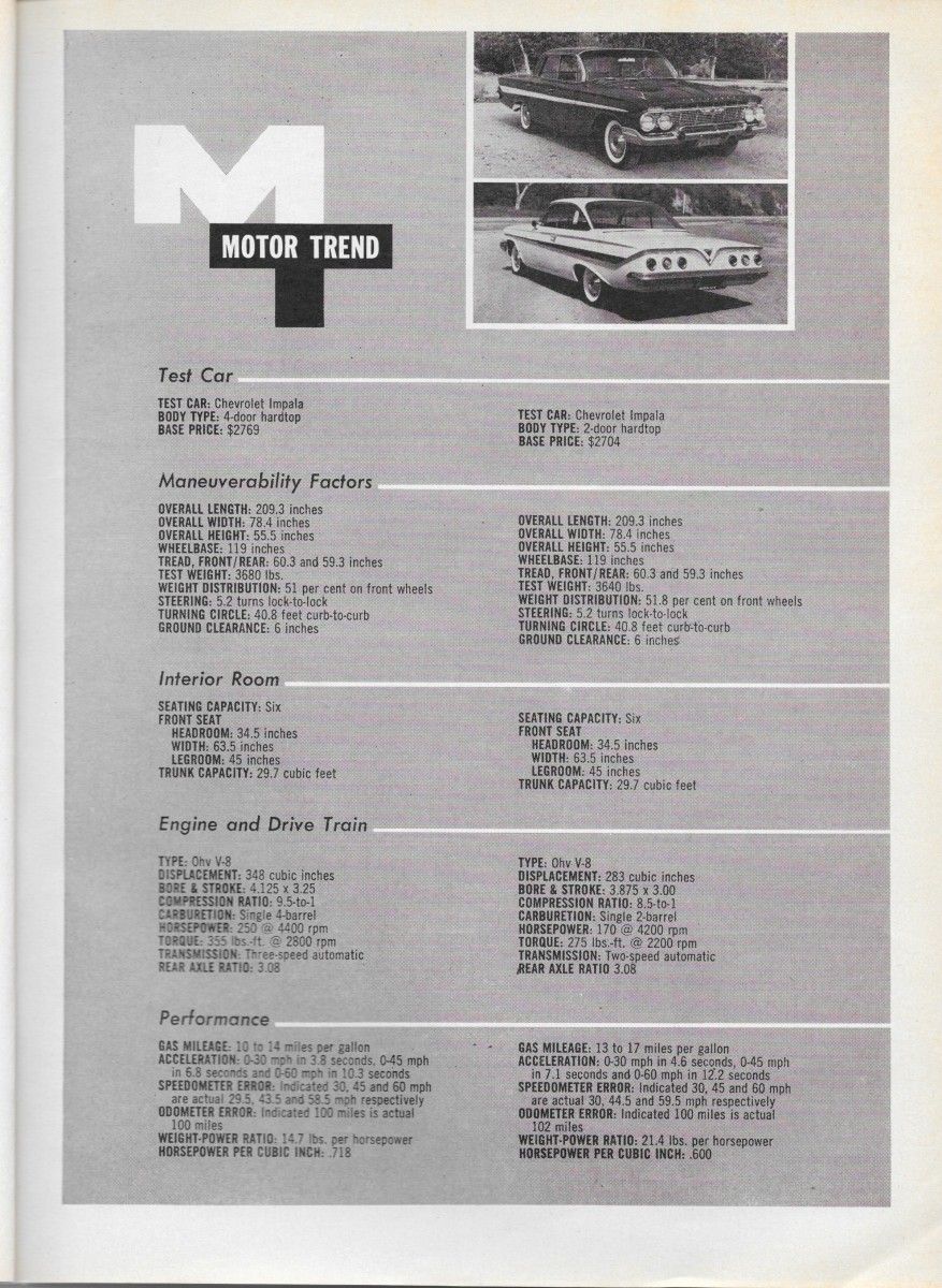 Vintage Comparison Test: 1961 Chevrolet Impala, Dodge Dart, Ford Galaxie - Which One Of These Does Not Belong? 20 MT0161ChevyFordDartP14
