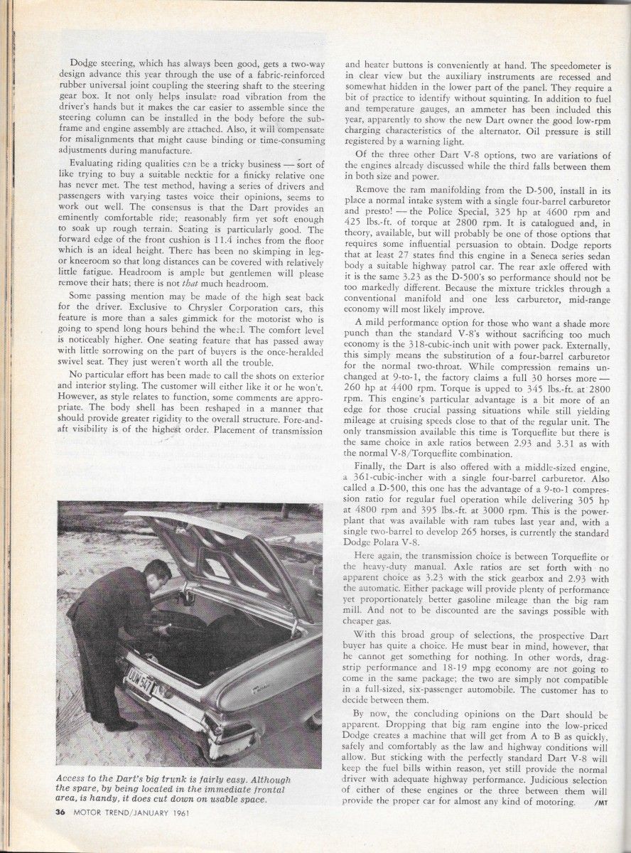 Vintage Comparison Test: 1961 Chevrolet Impala, Dodge Dart, Ford Galaxie - Which One Of These Does Not Belong? 25 MT0161ChevyFordDartP19