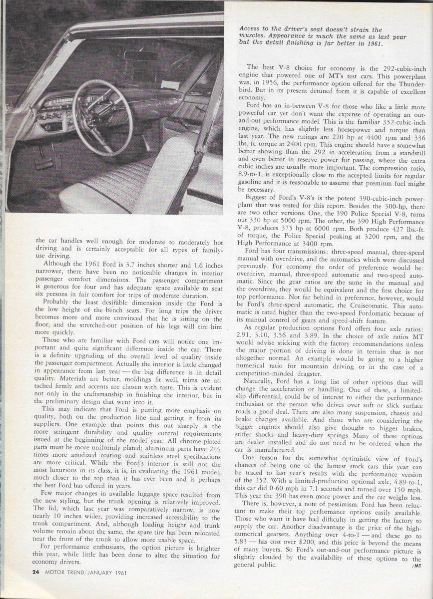 Vintage Comparison Test: 1961 Chevrolet Impala, Dodge Dart, Ford Galaxie - Which One Of These Does Not Belong? 13 MT0161ChevyFordDartP7