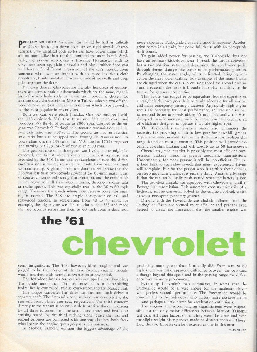 Vintage Comparison Test: 1961 Chevrolet Impala, Dodge Dart, Ford Galaxie - Which One Of These Does Not Belong? 15 MT0161ChevyFordDartP9