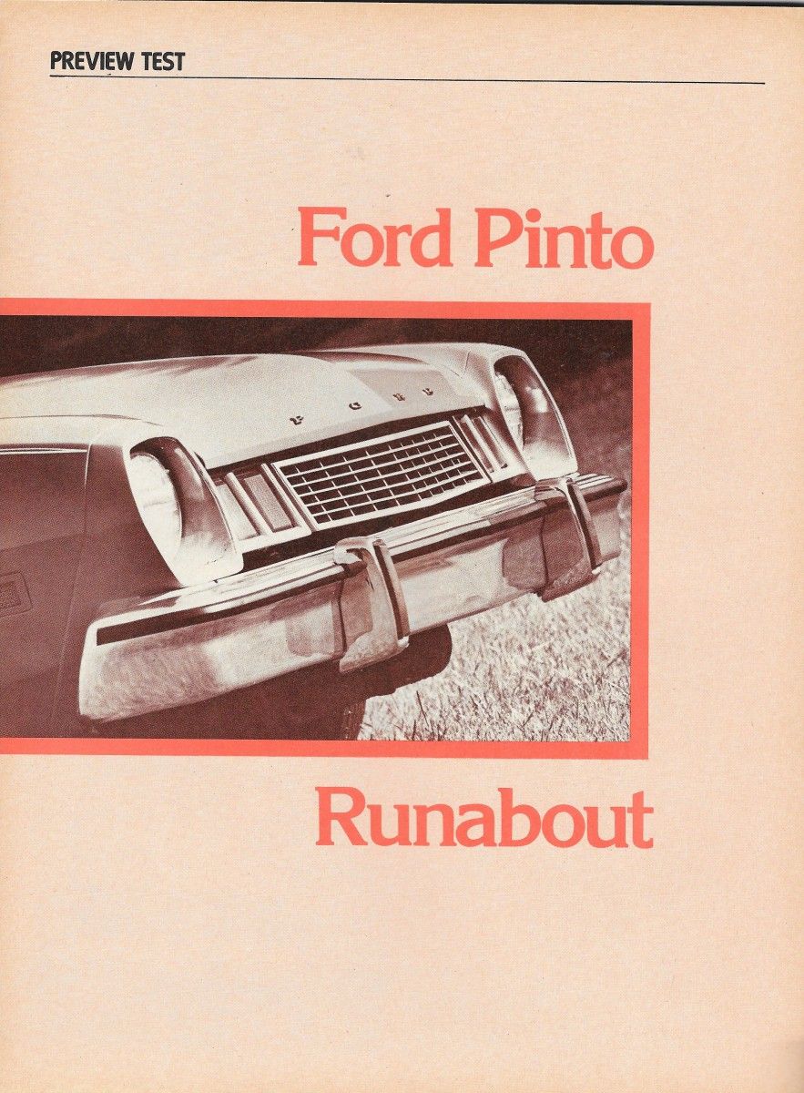 Vintage Reviews & Commentary: 1977 Ford Pinto - Sabrina Duncan, Your New Company Car Has Arrived 13 RT0376PintoP1