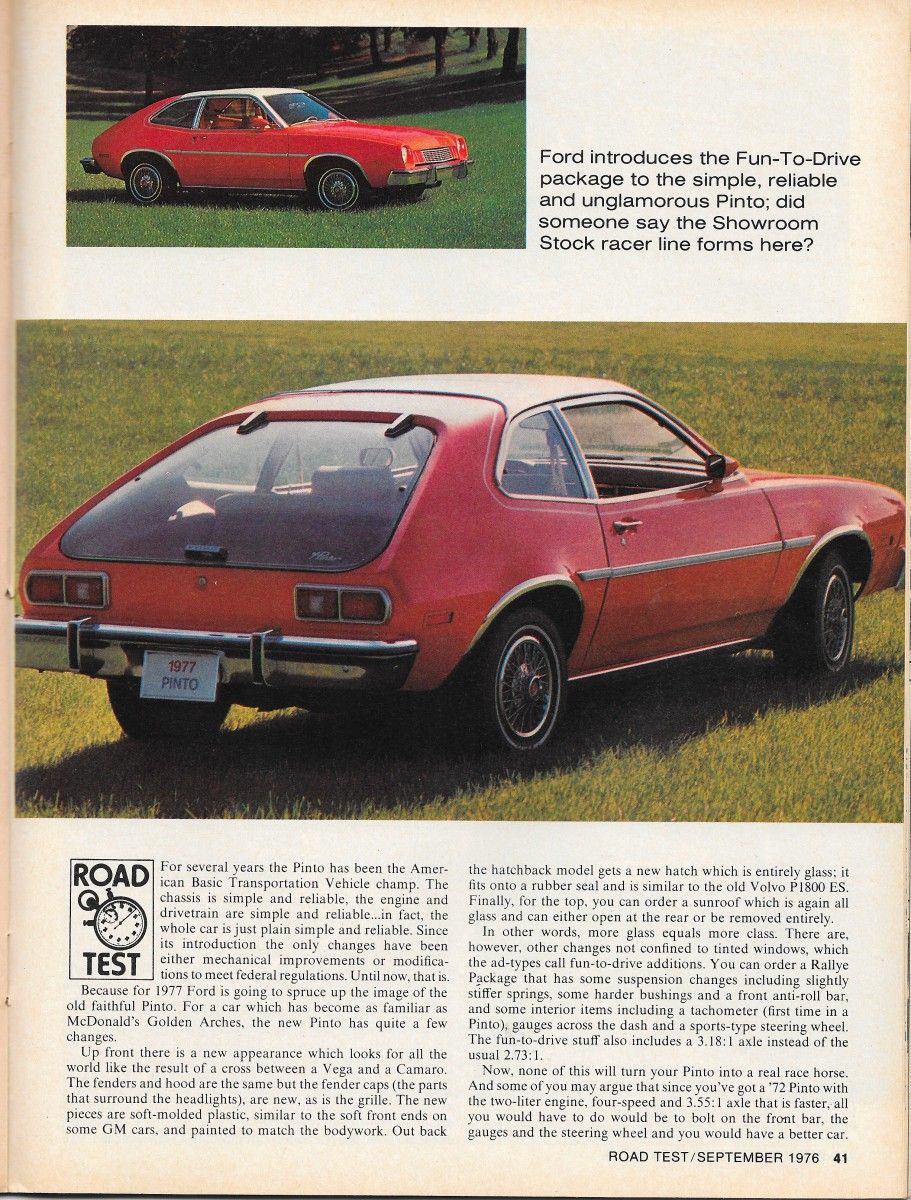 Vintage Reviews & Commentary: 1977 Ford Pinto - Sabrina Duncan, Your New Company Car Has Arrived 14 RT0376PintoP2