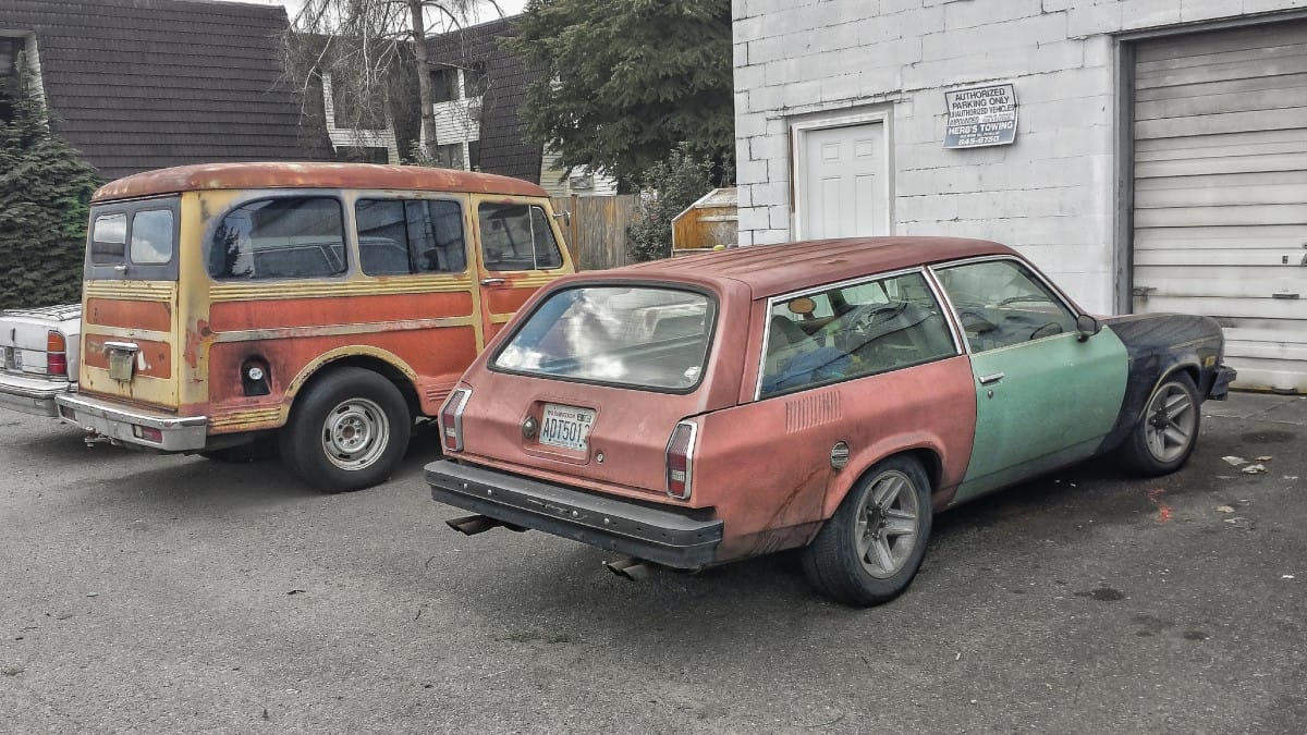 I’m going to keep the Ralf K theme going, with this other great shot of a couple of very disparate wagons parked in front of Herb’s Towing. As different as [&hellip;]
