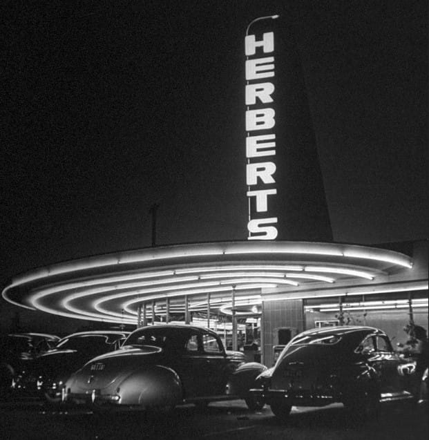 (first posted 10/9/2017)      Carpenter’s Sandwiches (6265 Sunset Boulevard, between Vine Street and Argyle Avenue, Hollywood). For 30 cents, you could enjoy a hamburger and wash it down with [&hellip;]