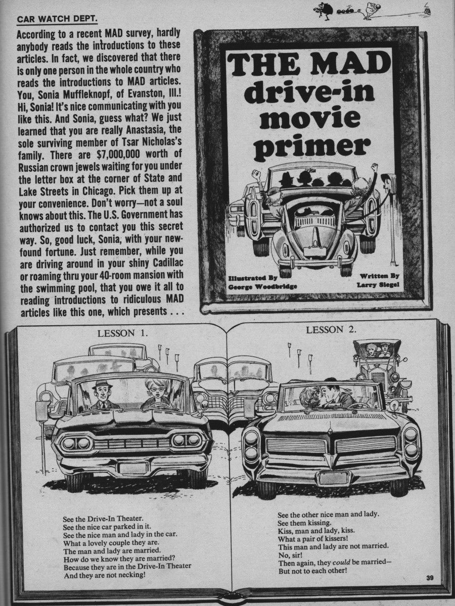 Of course, any compendium of mid-century car humor can’t ignore the phenomenon of the drive-in movie theater. Most are gone now, but enough remain that you can still take your [&hellip;]