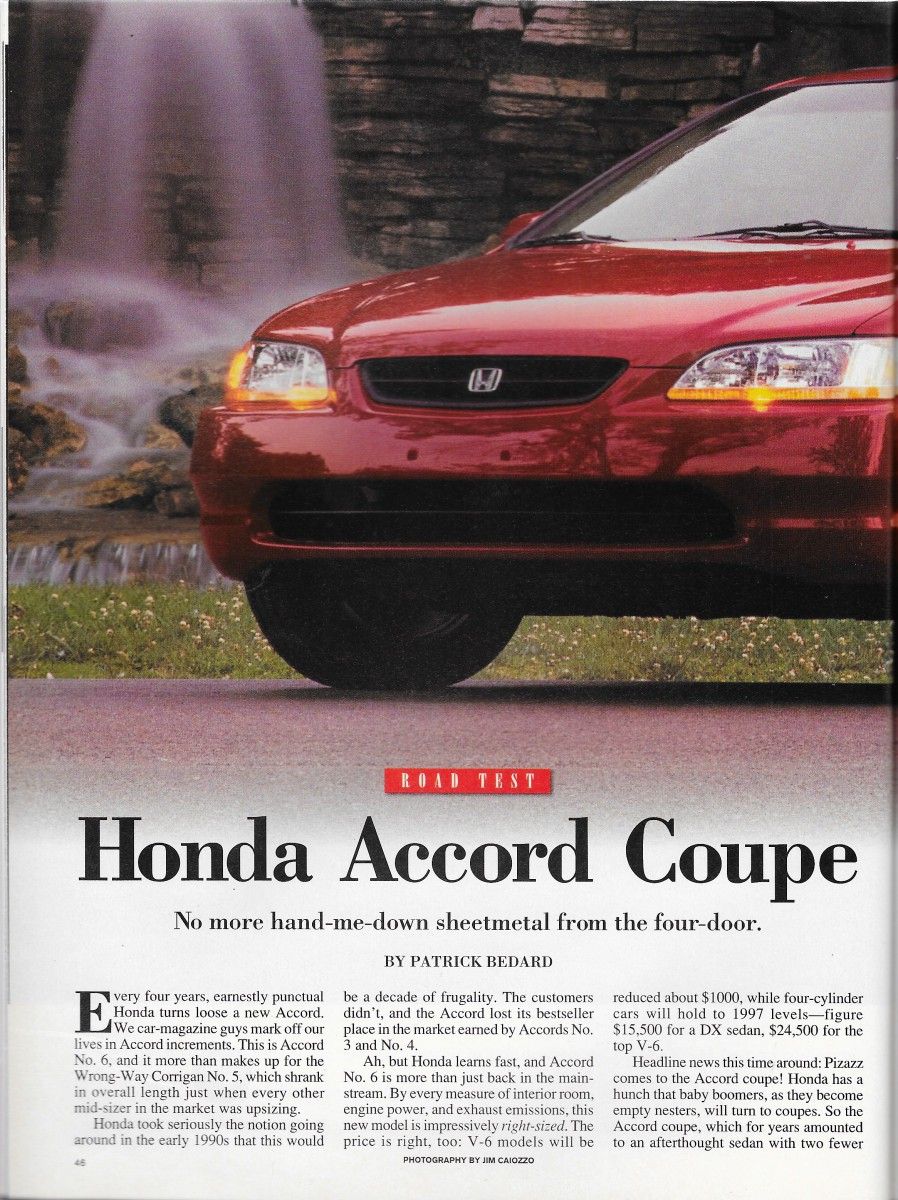 Vintage Reviews: 1998 Honda Accord - Blandtastic! 5 CD1097 Accord Coupe p1