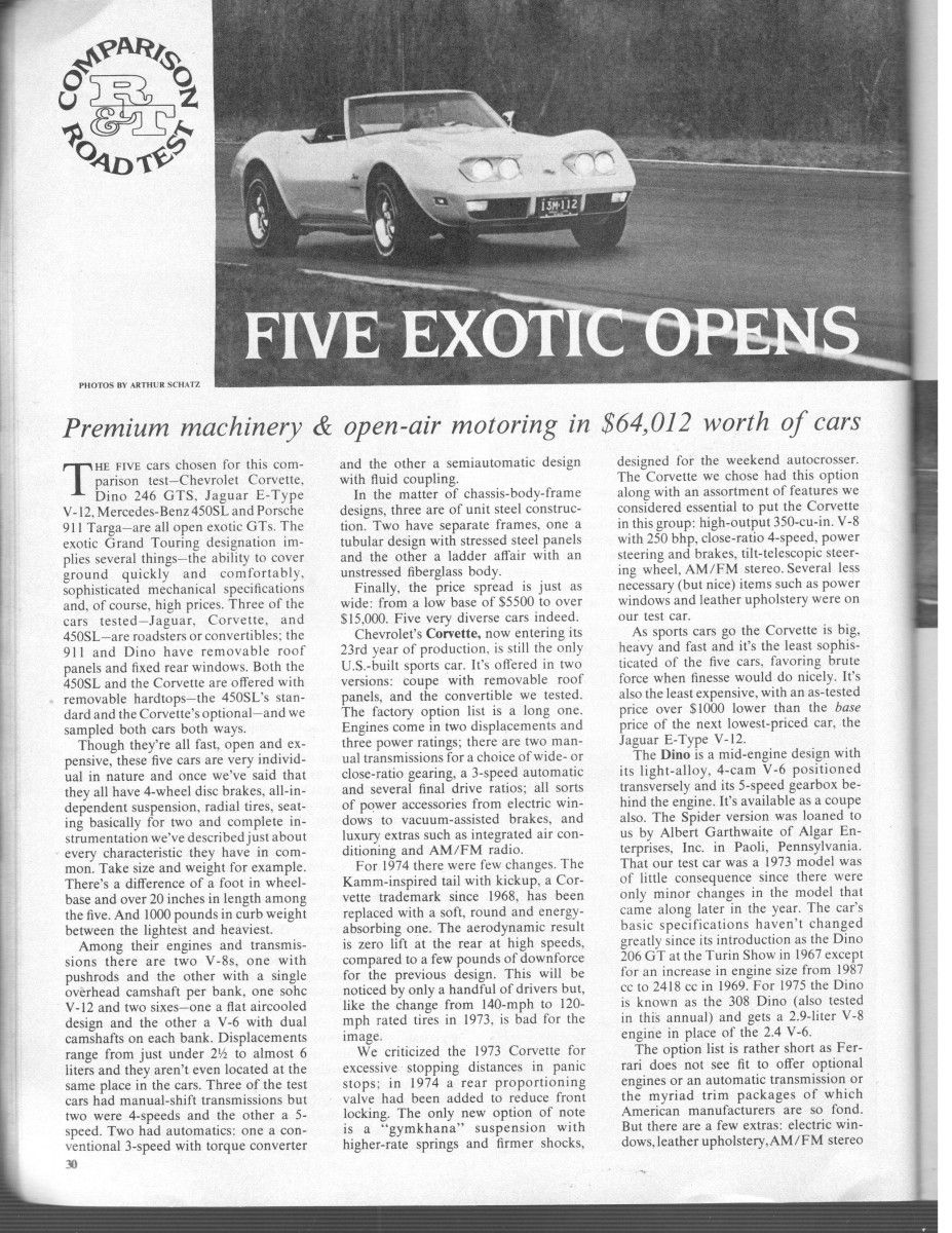 (first posted 2/7/2018. Updated to correct year; all were 1974 MY cars except for the Dino, which was a 1973)     Road and Track puts five of the most desirable [&hellip;]