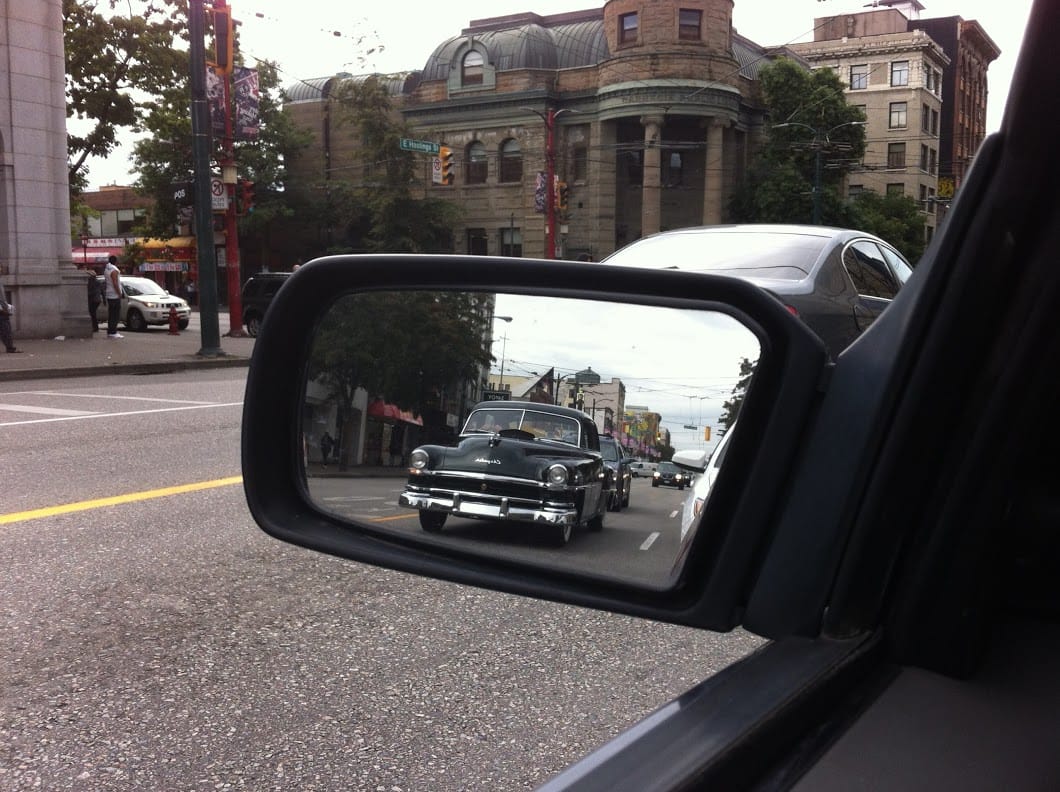 Right out in East Vancouver traffic, a Ziploc-perfect 1952 Chrysler Windsor DeLuxe. The driver even honked his horns (great big spiral ones made by Auto-Lite Canada in Sarnia, Ontario), and [&hellip;]