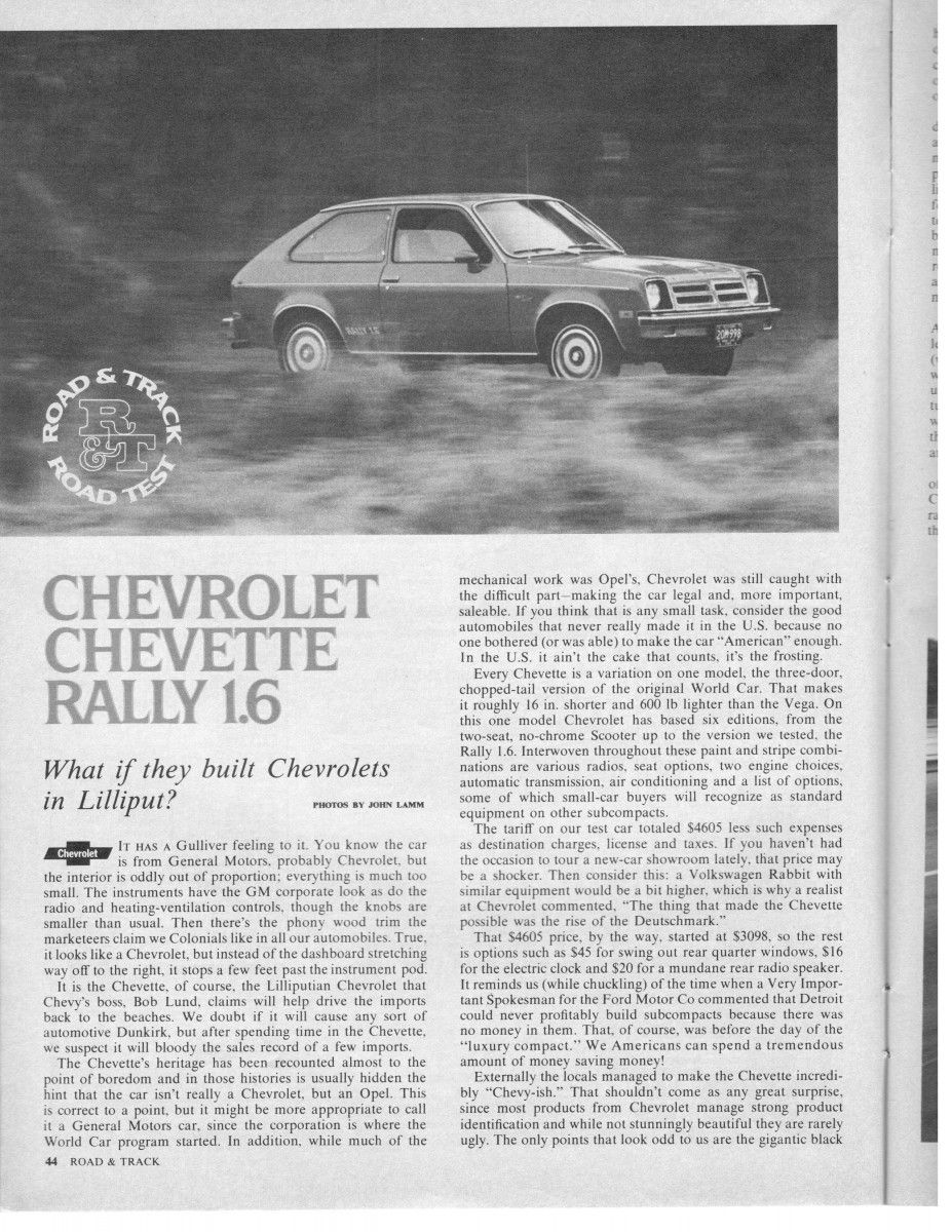 (first posted 5/21/2018)   Since we got the full story about the Chevette’s first appearance in Brazil yesterday, how about a look at the Americanized version, via Road and Track. They [&hellip;]